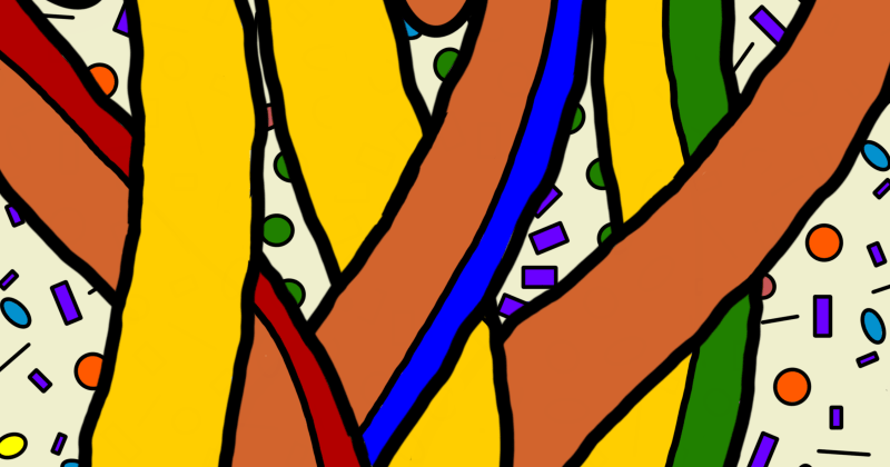 Colored line art by Hope Bakker